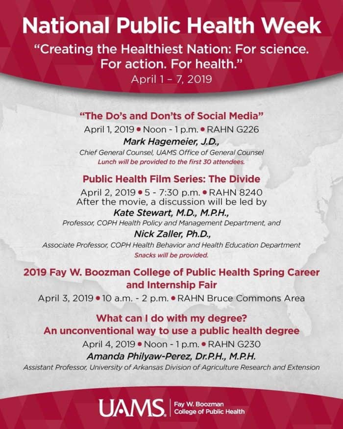 National Public Health Week for 2019 Flyer