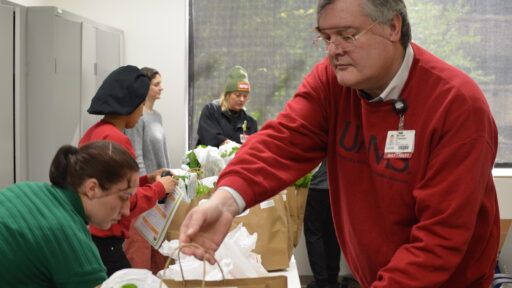 team stocking shopping bags for HOPE for Cancer