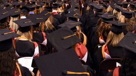 students at graduation